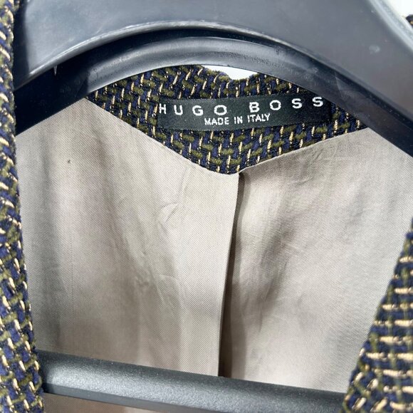 HUGO BOSS MEN'S ITALIAN BLACK BLUE OLIVE BEIGE TWEED SPORT COAT BLAZER JACKET - Picture 4 of 8
